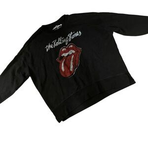 The Rolling Stones Black Logo Sweatshirt- Womens XL